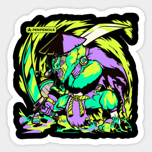 Mandril samurai Sticker